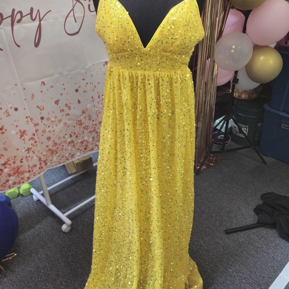 Yellow Sequin Gown
